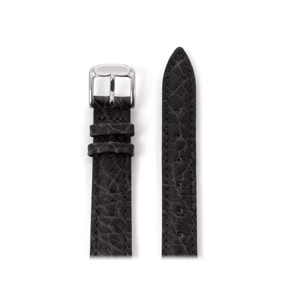 Speidel Ladies Buffalo Grain Leather Watch Band 14mm Black Genuine Leather - NEW